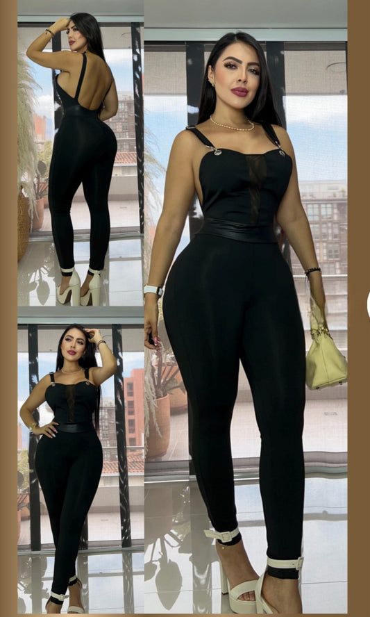 Jumpsuit Licra engomada y brillante